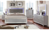 2 Drawers Wooden Drawer with Mirror Trim, Silver B016P252337