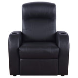 Black Upholstered Recliner with Cup Holder B062P145437