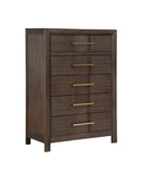 ZUN Modern Style 5-Drawer Chest Made with Wood in Walnut B009139181