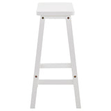 2pcs Pine Wood Saddle Seat Bar Stool White 53405809