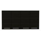 120 Wall Cabinet, Four Doors, Two Cabinets, Two Shelves -Black B20091817