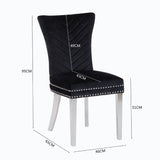 Eva 2 Piece Stainless Steel Legs Chair Finish with Velvet Fabric in Black 733569377848