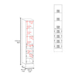 Pion Bathroom Linen Cabinet with Glass Door and Drawers, Wengue B128P287528