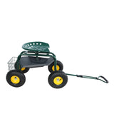 ZUN Garden trolley Rolling work chair with wheels, garden stool for planting, 360 degree swivel seat, W227P207221