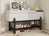 TREXM Farmhouse Upholstered Storage Bench with Hidden Compartment, Modern Entryway Bench for Living N715P308014B