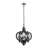 Farmhouse Chandelier, 6-Light Wood Chandelier Pendant Light Fixture with Adjustable Chain for Dining W2078137920