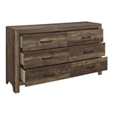 Rustic Brown Finish 1pc Dresser Black Handles Wooden Funiture Rustic Style B011134415