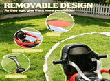 Red 3 in 1 Kids Push & Sliding Car with Removable Handle, Music, Horn, Canopy & Safety Guardrail 82452553