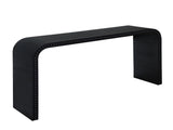 Black wood Console Table, 59in Entryway Table, Curved Waterfall-style Table,Console table with wood W2729P239168
