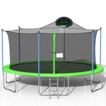 ZUN 16FT Trampoline for Adults & Kids with Basketball Hoop, Outdoor Trampolines w/Ladder and Safety 81118415