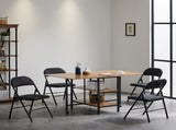 4pcs Elegant Foldable Iron & PVC Chairs for Convention & Exhibition Black 41844164