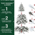 ZUN PVC&PE Flocking Tree Environmentally Friendly Fireproof Artificial Christmas Flocked Tree 42144158