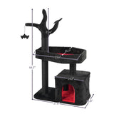 44.5" Heavy Duty Gothic Cat Tree Large Cat Tower Cat Tree Indoor Cats Spacious Cat Condo Coffin 07409591