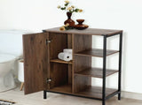 34"H x 24 W x 13"D Bathroom Cabinet with Steel Frame, 3 Shelves, Brown 08012379