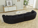Curved Sectional Sofa, 111.5-inch Oversized Modern Bone-Free Cloud Sofa with 6 Pillows Luxury W3505P456569