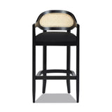 Americana Mid-Century Modern 30.5" Cane Back Bar Stool, Jet Black B2719P297791