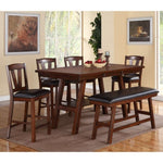 ZUN Dining Chairs with Black Faux Leather Seat, Walnut B016P222624