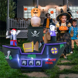 7 foot inflatable Halloween pirate boat with LED light blower 54667092