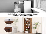 6-Shelf Bookcase, Floor Standing Storage Shelves, Rustic Brown 91529872