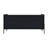 Shan 15" High Minimalistic Coffe Table with Pull Down Cabinet and Open Shelf Black B070P254759