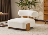 27.25" Modern Boucle Lounge Chair with Solid Wood Frame and Rolled Backrest, Soft and Durable Boucle N767P354792W