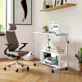 White Wood Grain P2 15MM Particle Board with Melamine Coating Adjustable Computer Desk with 3 USB 35777601