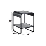 Raziela Concrete Gray & Black Finish End Table B2726P244954