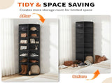 7-tier, 360&deg rotating wood-plastic composite shoe rack, 60*60*184cm, black 06263658