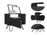 Black Wengue 1-Shelf 1-Drawer Nightstand B06280479