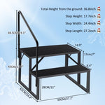 ZUN 2 Step Ladder with Handrail, Swimming Pool Ladder Above Ground, 660 lb Load Capacity RV Steps with 42354588