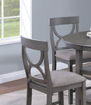 ZUN Counter Height Dining Table w Storage Shelve 4x Chairs Padded Seat Unique Design Back 5pc Dining Set B011P145834