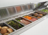 Orikool 67 IN Commercial Pizza Prep Table with a Built-in Refrigerator 20.3 Cu.Ft, Butcher Block W2095126126