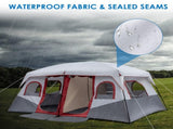 10 Person Family Cabin Tent, 2 Room Huge Tent with Storage Pockets for Camping Accessories 85333487