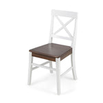 ZUN Roshan Farmhouse Acacia Wood Dining Chairs, White / Walnut 62888.00WWALN