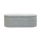 Storage Chenille Ottoman Bench Upholstered Fabric Storage Bench End of Bed Stool with Safety Hinge W2336P251244