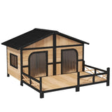 ZUN Dog House- Natural Wood 41863210