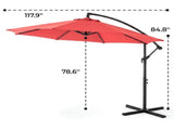 9.8FT Offset Cantilever Patio Umbrella with Crank & 8 Ribs, Easy Tilt Adjustment,UV Protection for 00476324
