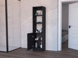 Black Linen Cabinet with 1-Door B062P193662