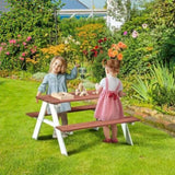 Wooden outdoor children's picnic table - Brown 90630593