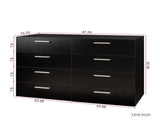 8 Drawer Double Dresser for Bedroom, Wide Storage Cabinet for Living Room Home Entryway, Black 98134933