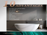 59'' Solid Surface Matte Tub, Solid Surface Soaking Tub, Stone Resin Freestanding Bathtub, Thick 38720386