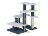 2-in-1 Cat Stairs & Tree with Sisal Scratching Post, 4 Levels Pet Steps for Elderly Cats & 45804327