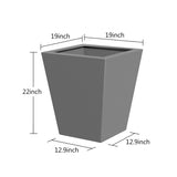 22" H Tall Metal Tapered Planter Large Outdoor & Indoor Garden Plant Pot with Drainage Hole and W3077P276883