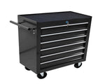 6 DRAWERS MULTIFUNCTIONAL TOOL CART WITH WHEELS-BLACK 69021719