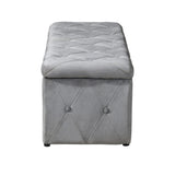 1 Piece Rectangular Storage Ottoman Short velvet with 2 Set Ottomans W2297P311297