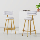 27.65'' Modern Counter Stools Set of 2,Light gray velvet Counter Stools with iron Frame,Soft back N780P194940W