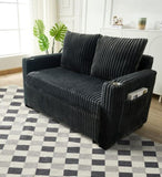 53-inch cushioned recliner sofa bed with USB charging function, pull-out sofa, fabric is corduroy W2564P335437