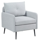 Accent Chair With Metal Black Legs,Comfy Chenille Club Fabric Armchair,Single Sofa Chair for Living W3042P262914