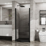 Goodyo 34"x72" Pivot Shower Door, 1/4 inch Thick Tempered Glass Swing Shower Door in Black Finish, D163102093