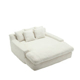 COOLMORE Chenille 2-seater lazy sofa With 5 back pillows,Comfy Sofa- Deep Seat Couch for Living W395P197923